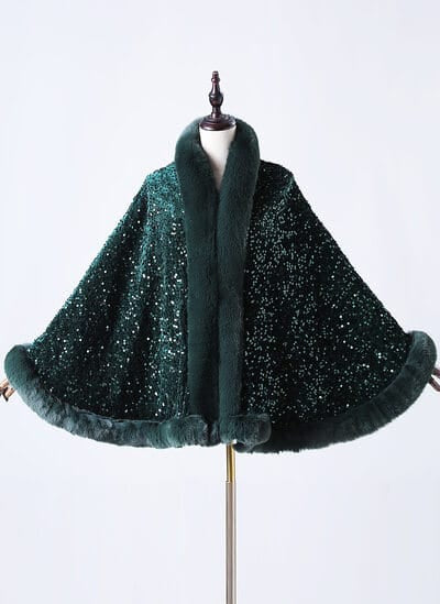 Luxurious One Size Fit to All Winter Faux Fur Cape FC1530