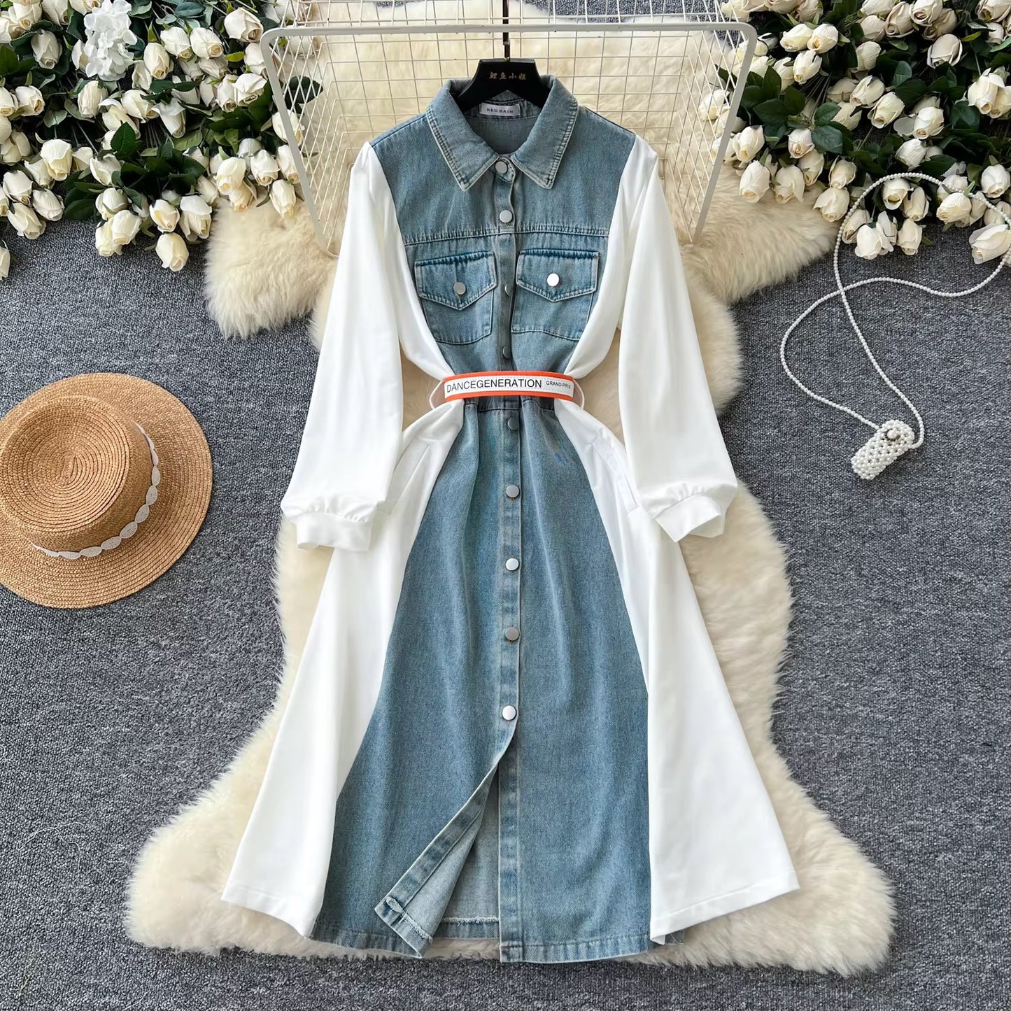 Belt Denim Dress For Women FC1472