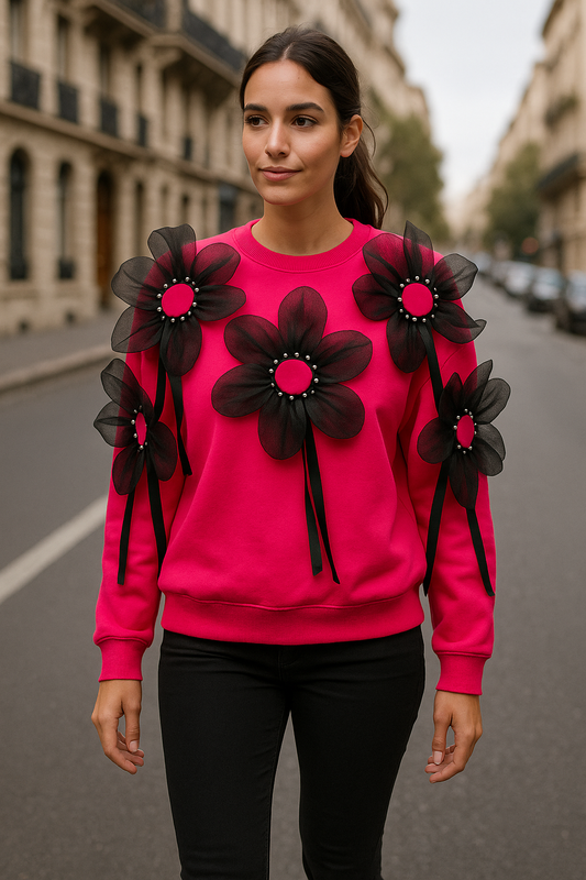 Beautiful Flower Embedded Winter Top FC1585