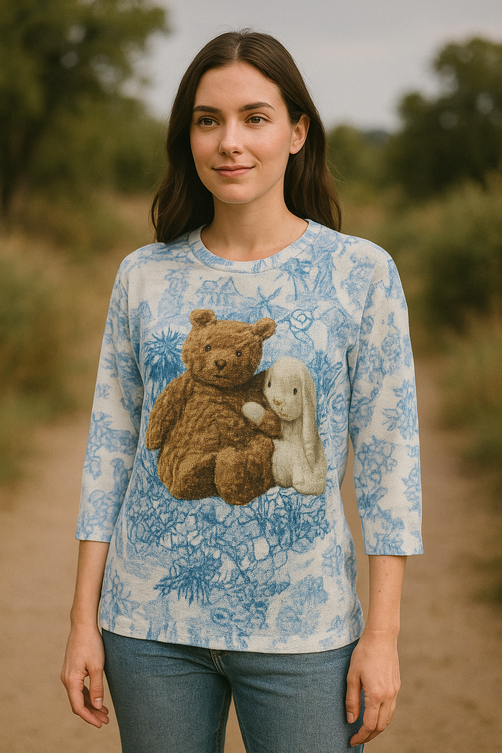 Teddy With Rabbit Printed Top FC1211