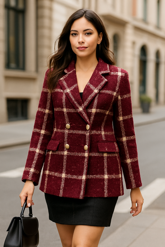Check Designed Coat FC1798