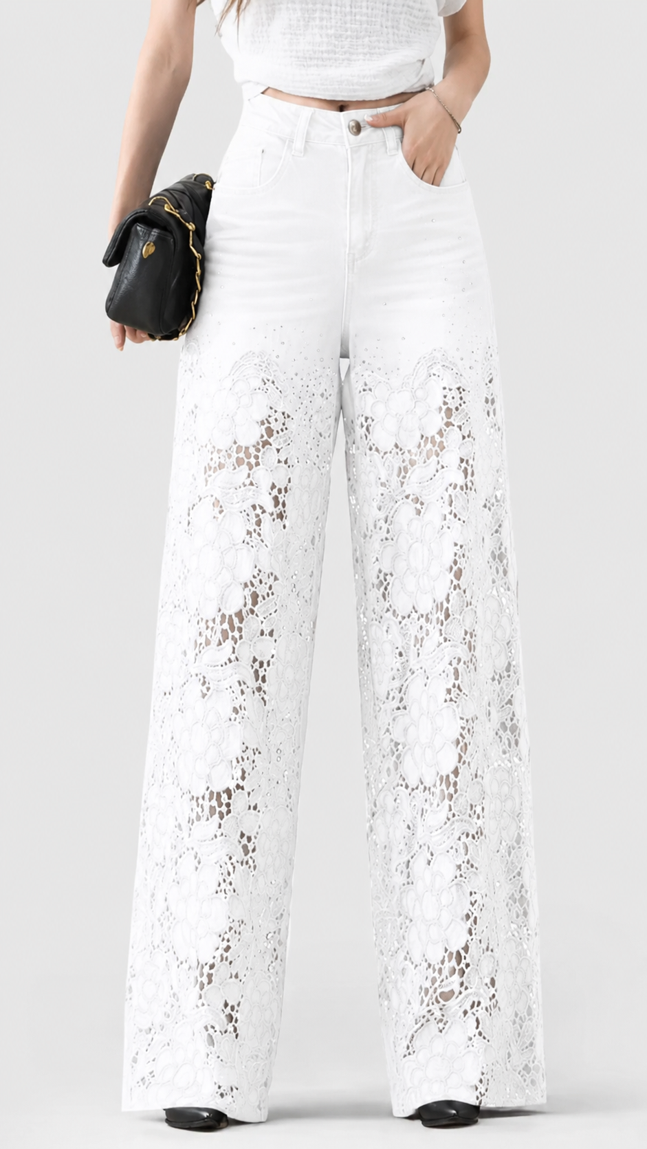 Flower Cutout Designed Jeans FC1782