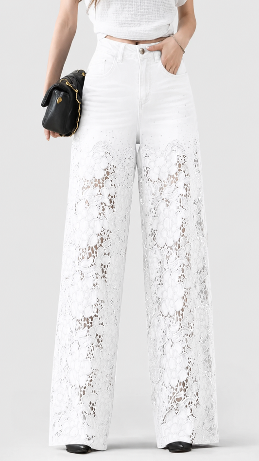 Flower Cutout Designed Jeans FC1782