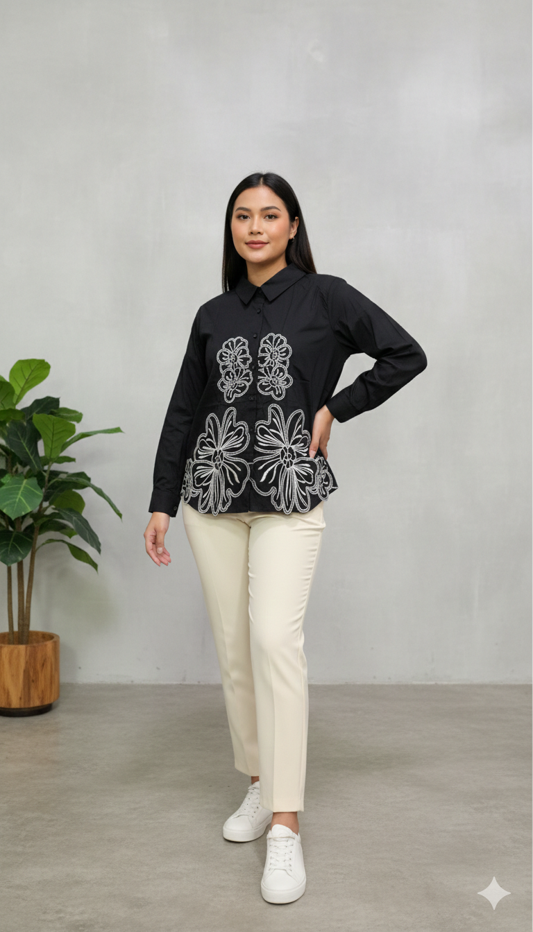 Embroidery Designed Cotton Shirt FC2146