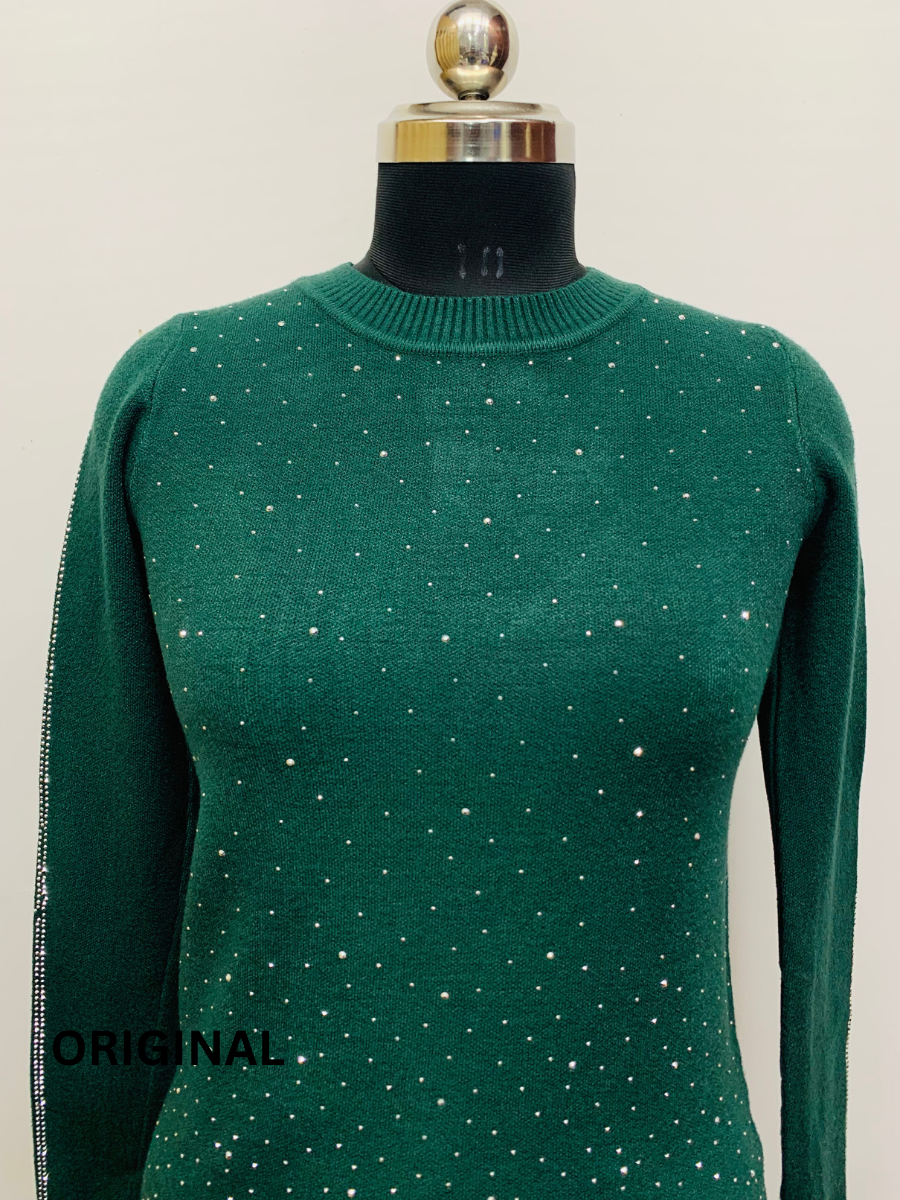 Knitted Woolen Top With Stole