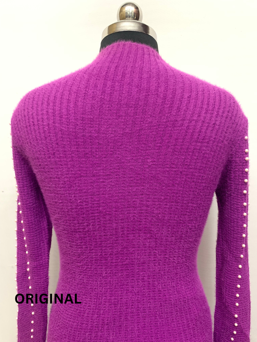 Knitted Woolen Women Pearl Beaded Top FC1370