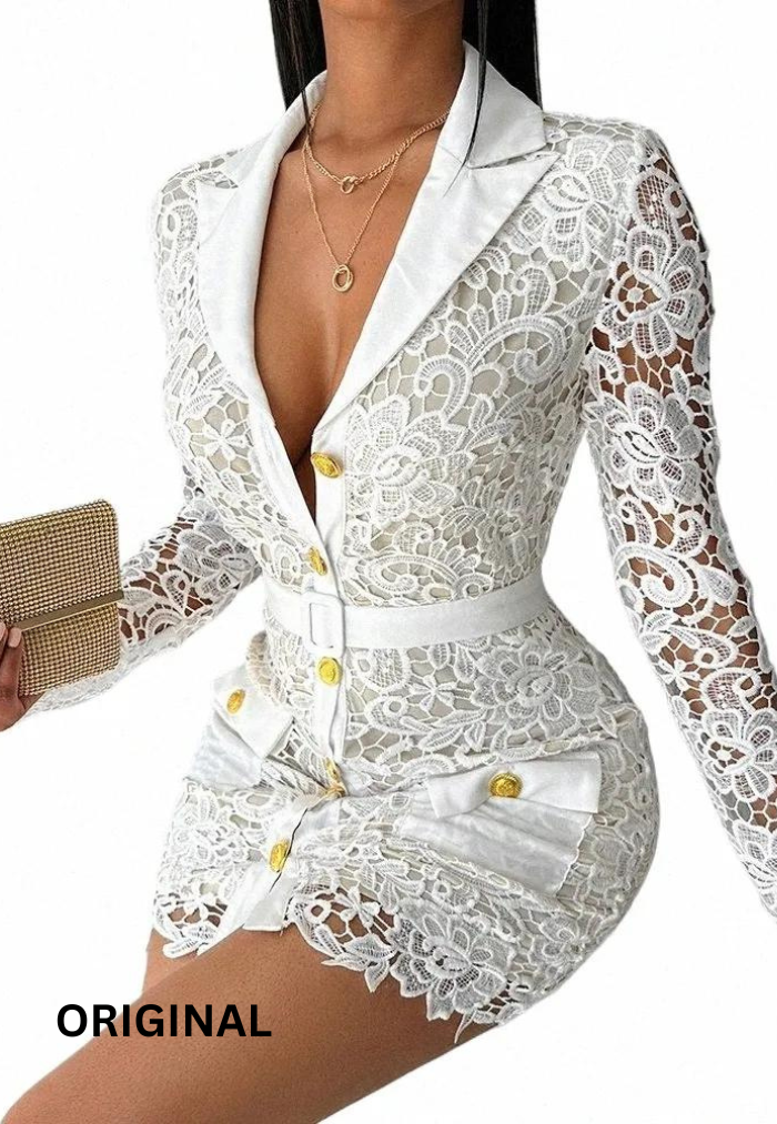 Lace Design Full Sleeve Dress