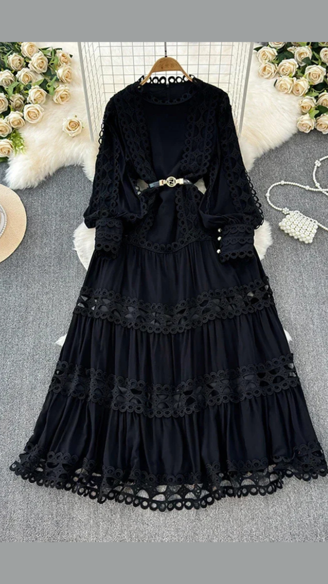 Lace Design Full Sleeve Dress FC1774