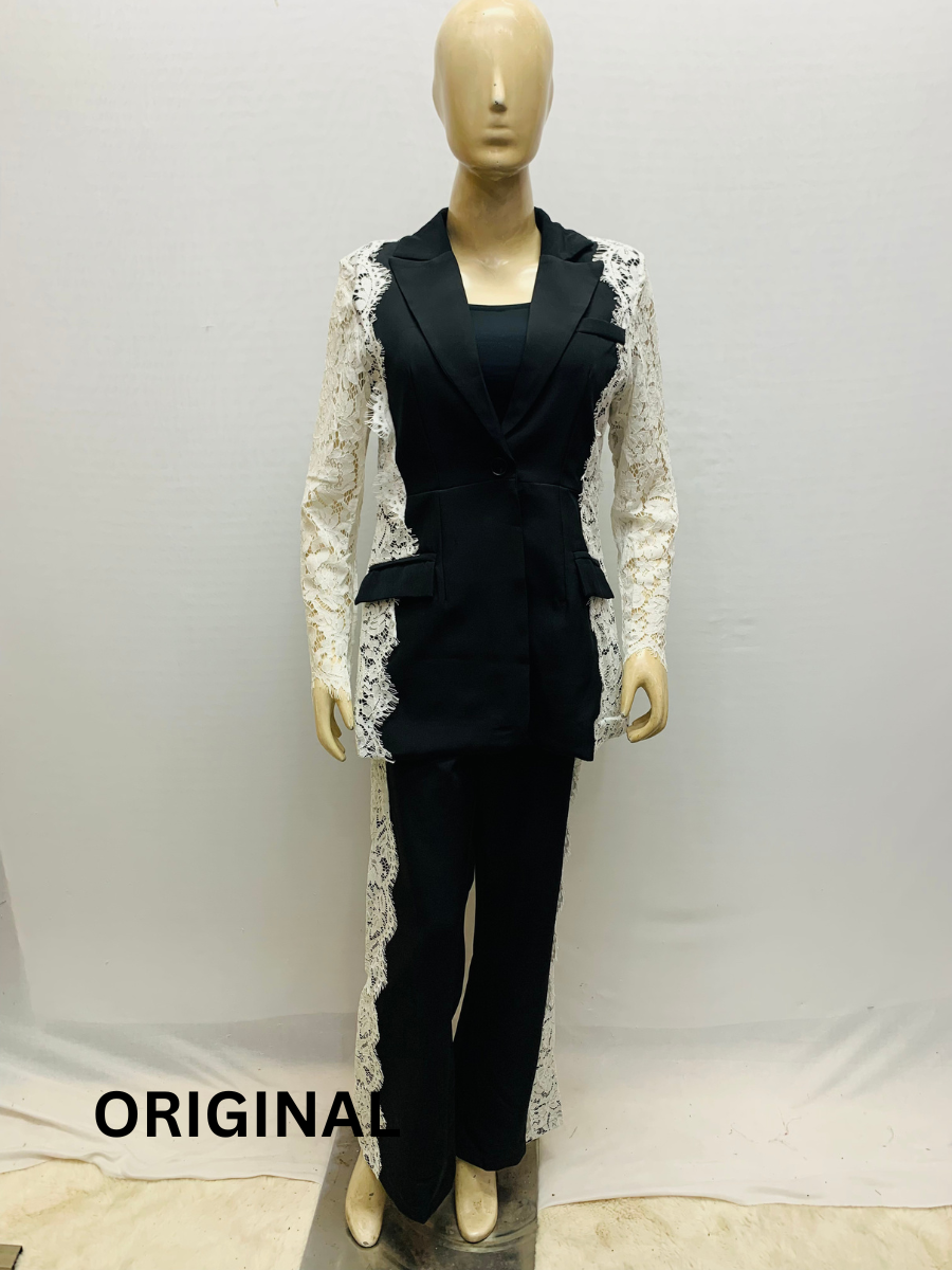 Lace Designed Blazer Set FC1538