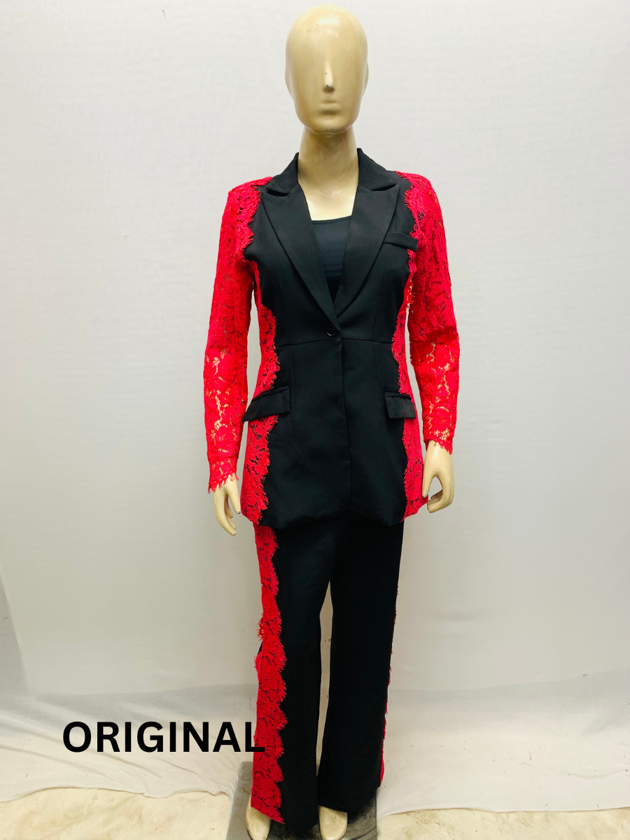 Lace Designed Blazer Set FC1538