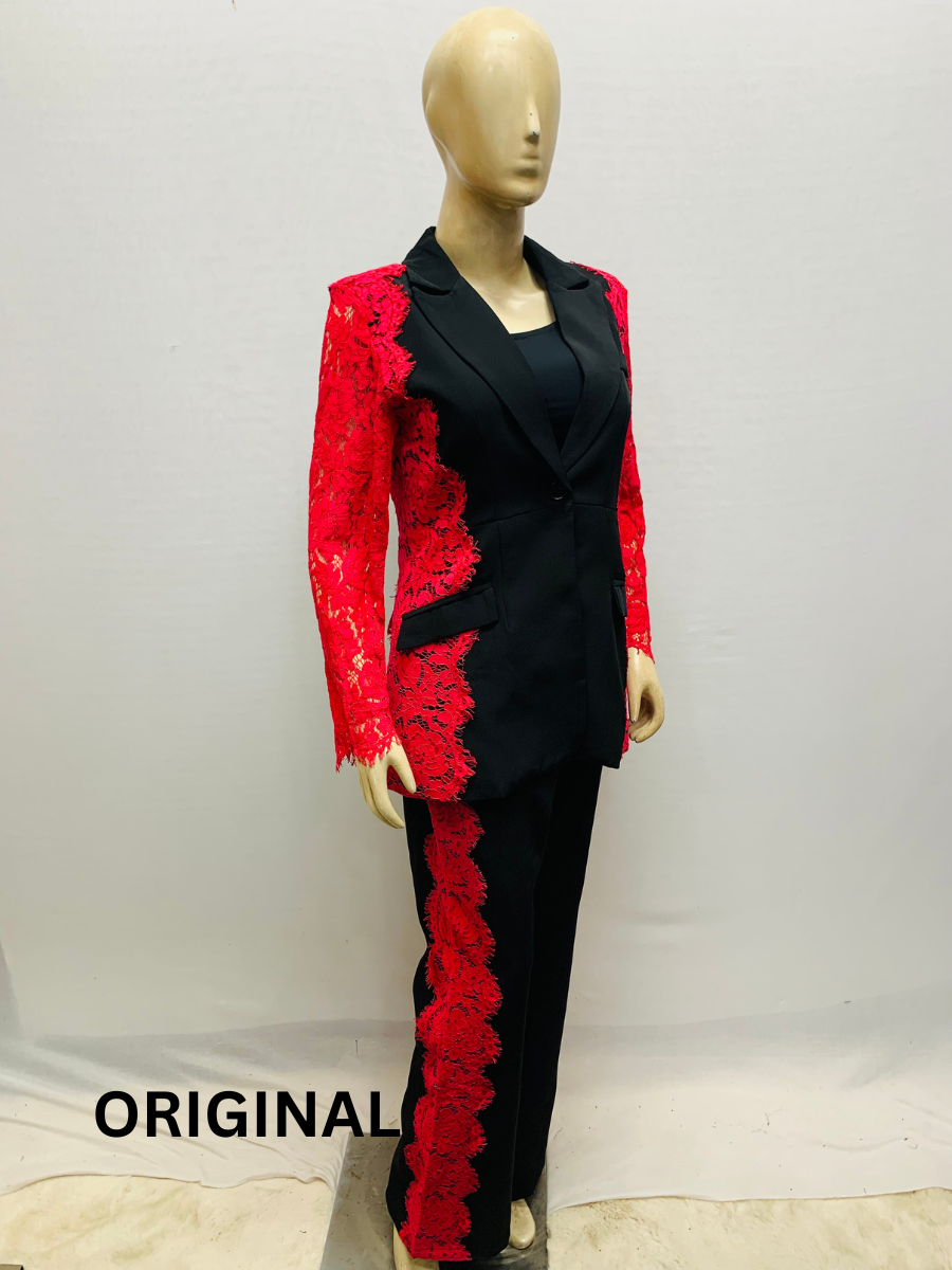 Lace Designed Blazer Set FC1538