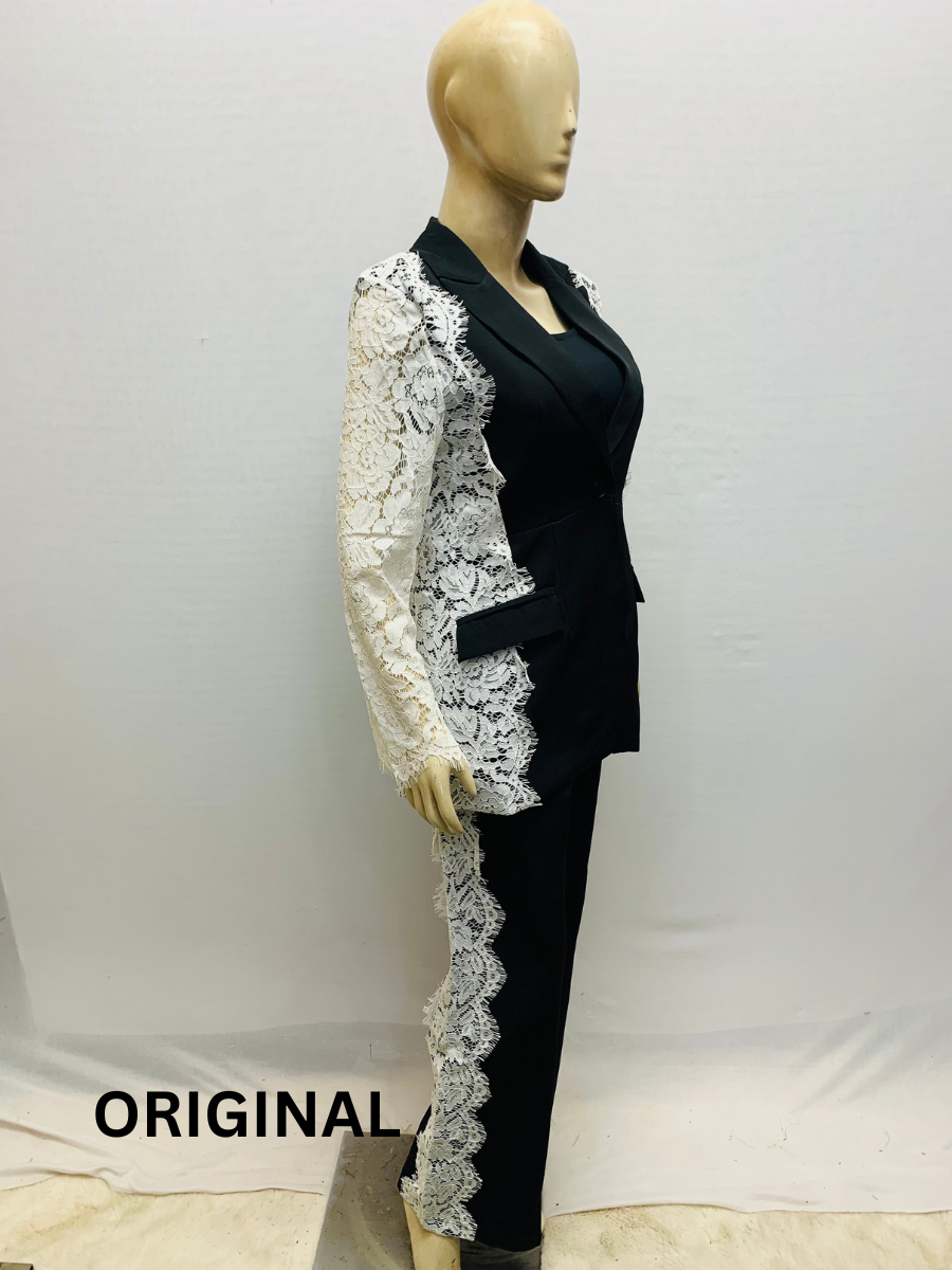 Lace Designed Blazer Set FC1538