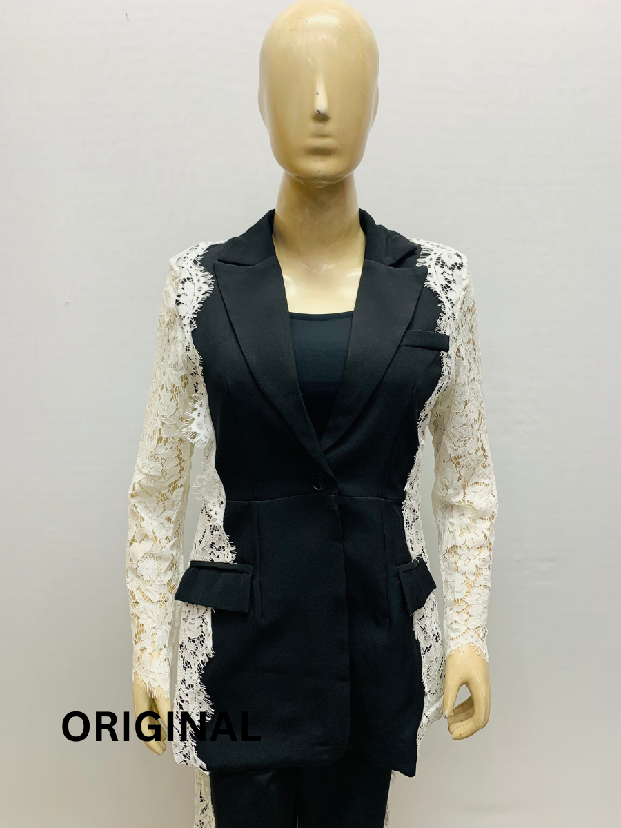 Lace Designed Blazer Set FC1538