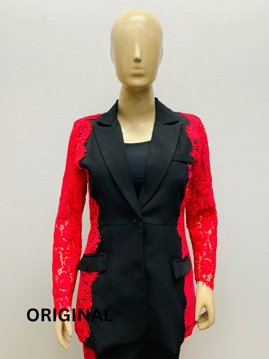 Lace Designed Blazer Set FC1538