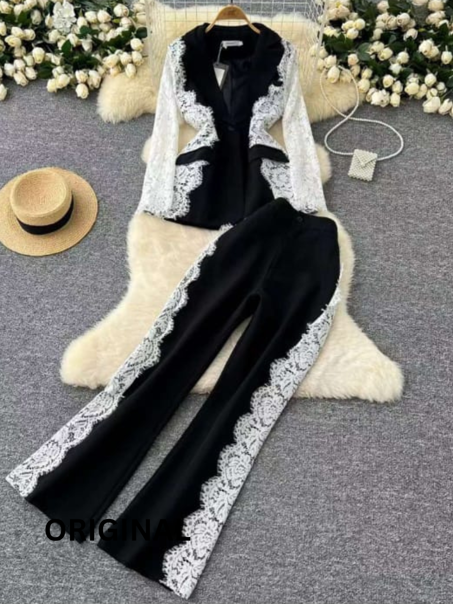 Lace Designed Blazer Set FC1538