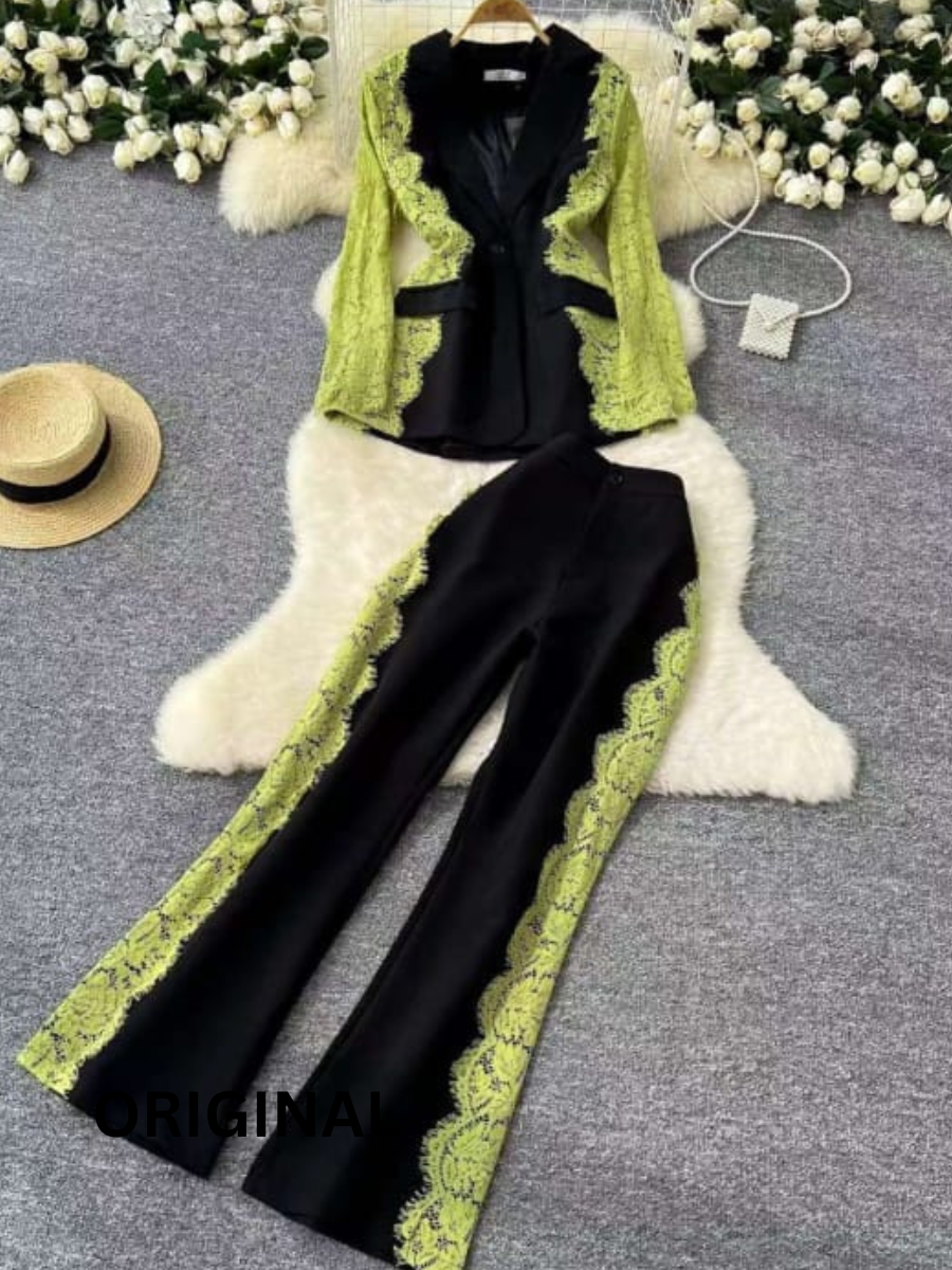 Lace Designed Blazer Set FC1538