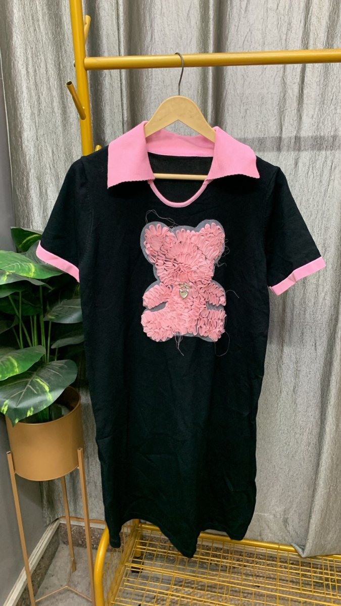 Lace Designed Teddy T-Shirt Mini Dress FC2346