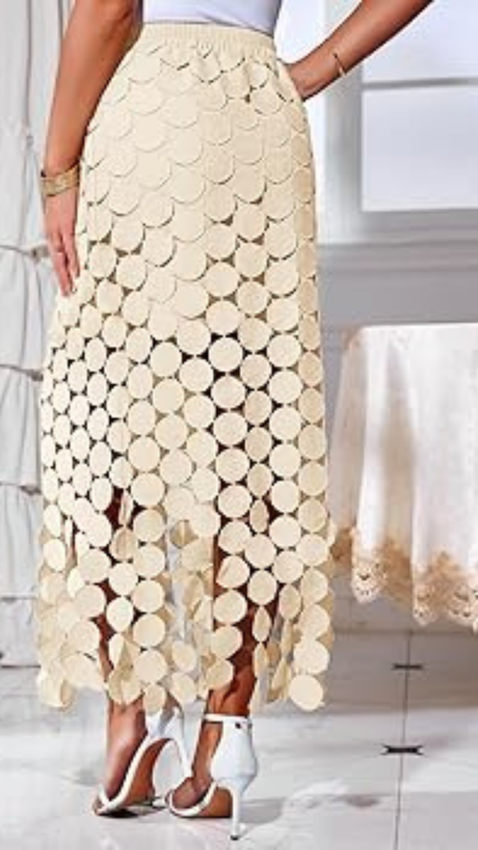 Laser Cut A-line Skirts With Tassels FC1836