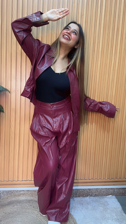 Leather Jacket And Pant Coord Set FC2083