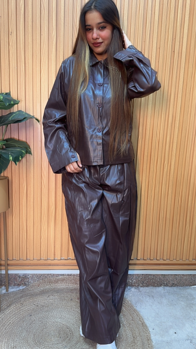Leather Jacket And Pant Coord Set FC2083