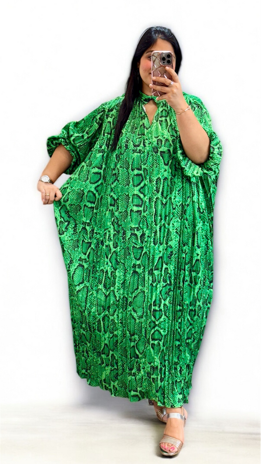 Leopard Print Balloon Sleeve Maxi Dress FC1899