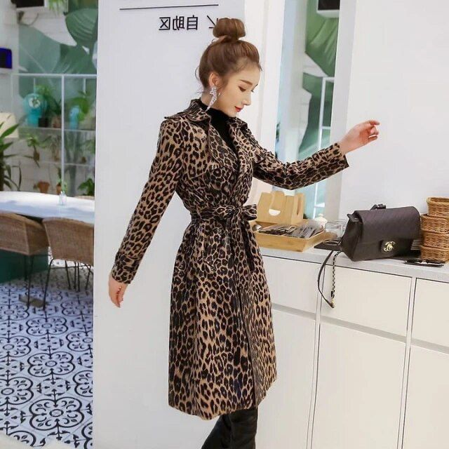 Leopard Print Long Coat FC00006 Fashion Cloud