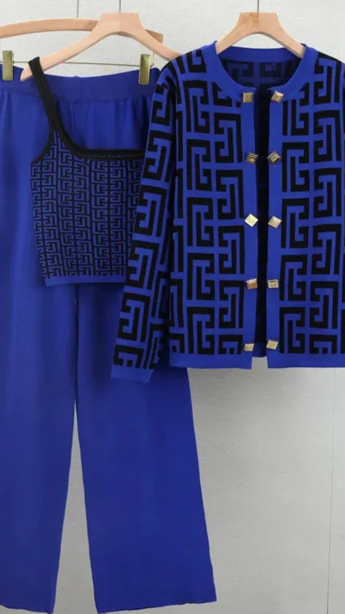 Lined Top Contras Pant With Inner Coord Set FC1682