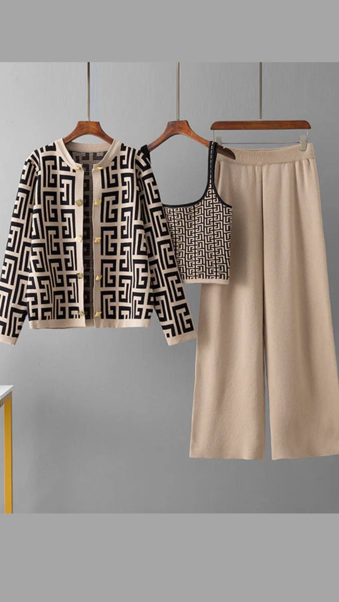 Lined Top Contras Pant With Inner Coord Set FC1682