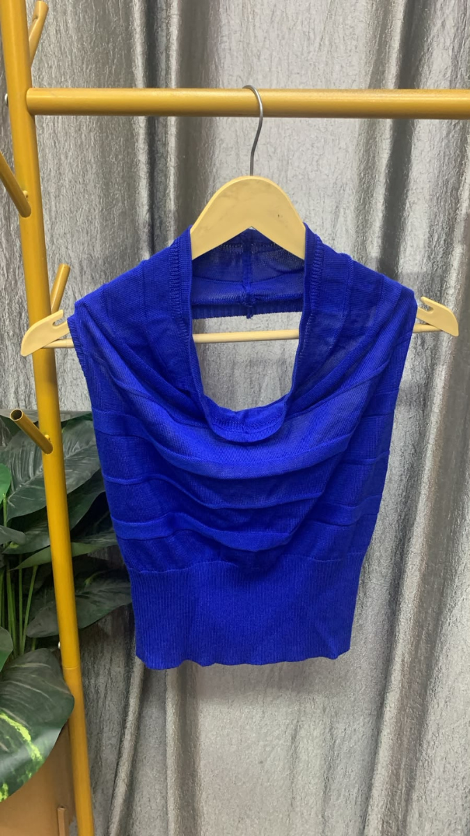 Loose Neckline Sleeveless Backless Crop Top FC2576