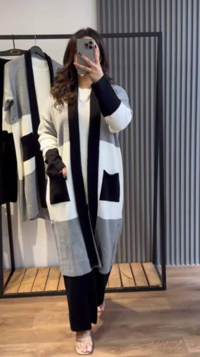 Loose Pant And Top With Long Shrug 3pc Coord Set FC2007