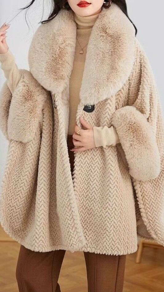 Luxe Fur Buckle Cape FC1733