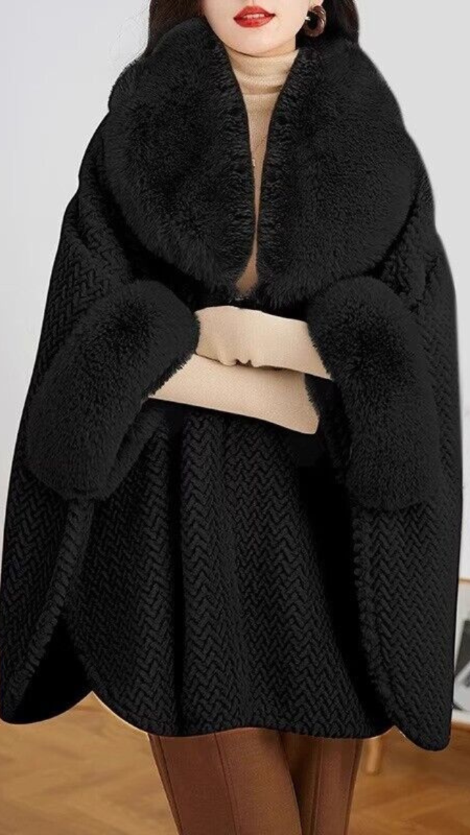 Luxe Fur Buckle Cape FC1733