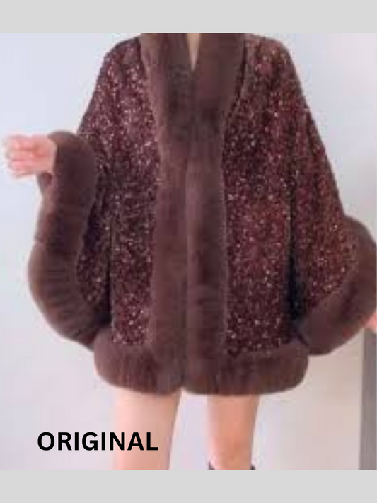 Luxurious One Size Fit to All Winter Faux Fur Cape FC1530