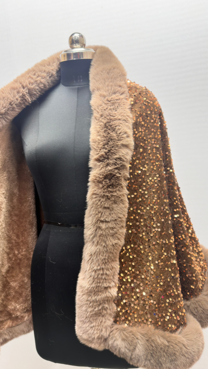 Luxurious One Size Fit to All Winter Faux Fur Cape FC1530