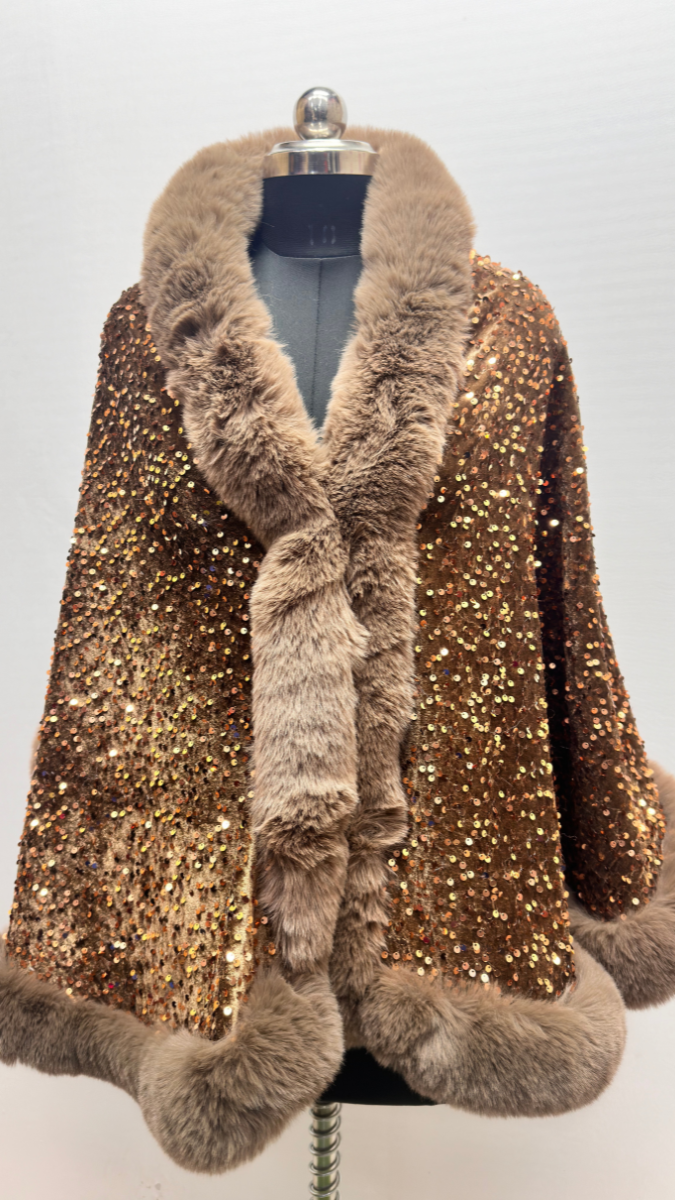 Luxurious One Size Fit to All Winter Faux Fur Cape FC1530