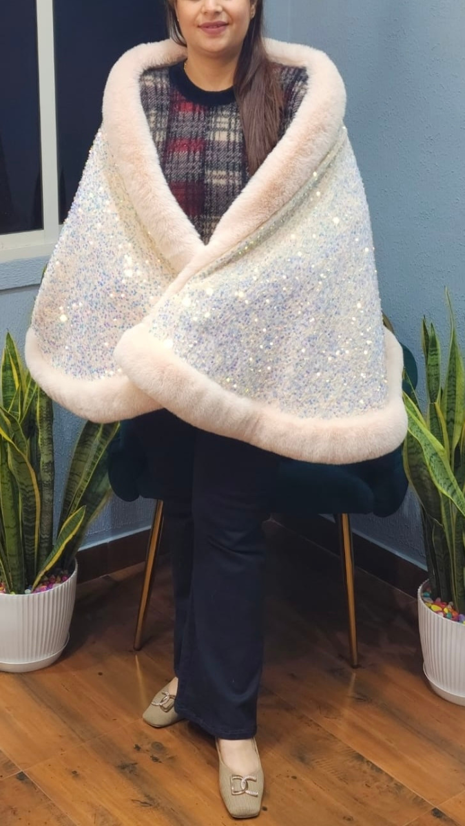 Luxurious One Size Fit to All Winter Faux Fur Cape FC1530