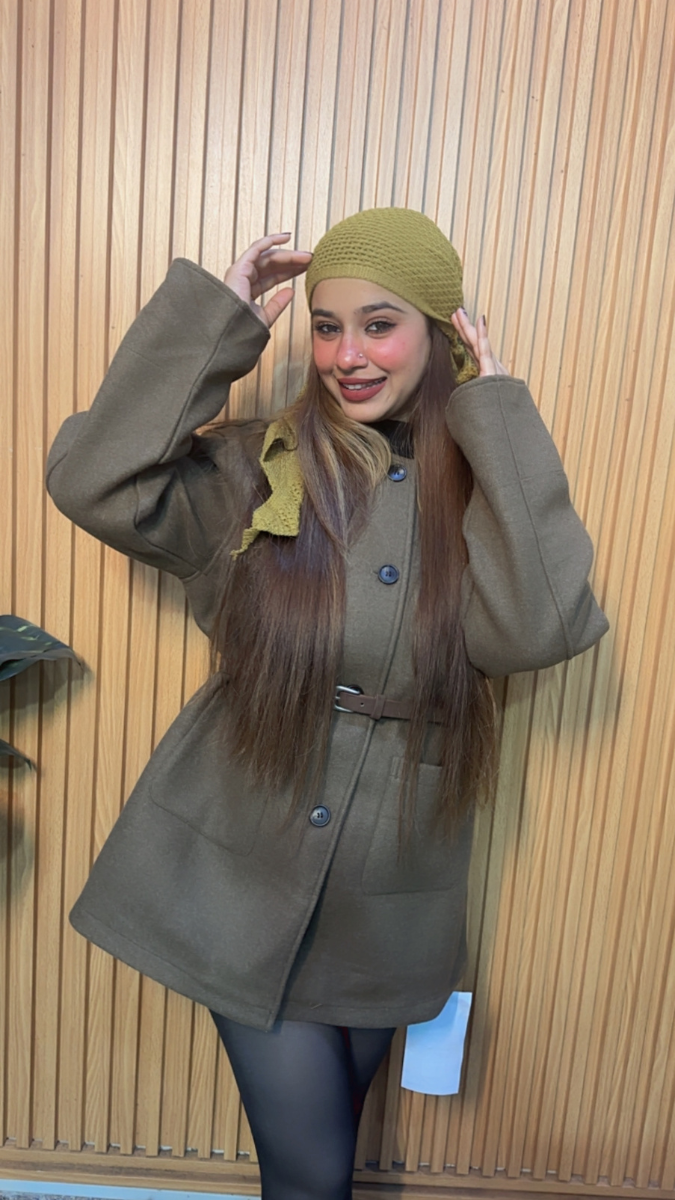 Luxury Coat With Belt And Shawl FC2055