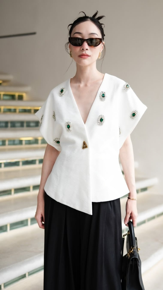 Luxury Emerald Embedded Top FC2325