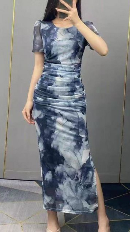 Marble Print Dress