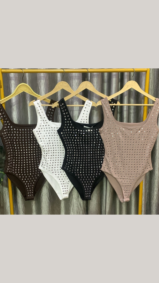 Mesh Circle Strass Bodysuit FC2193