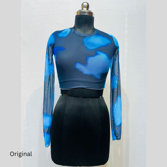 Mesh Tie-Dye Crop Top