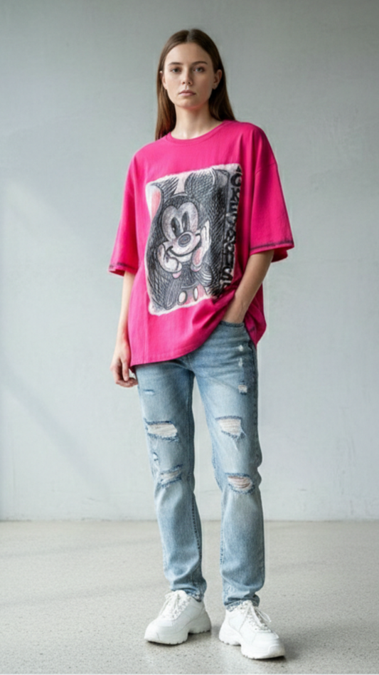 Mickey Mouse Sketch Printed Long t shirt FC2164