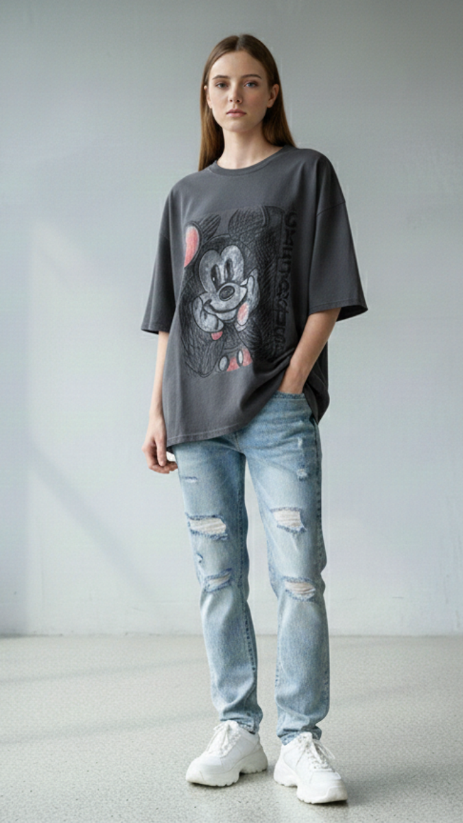 Mickey Mouse Sketch Printed Long t shirt FC2164