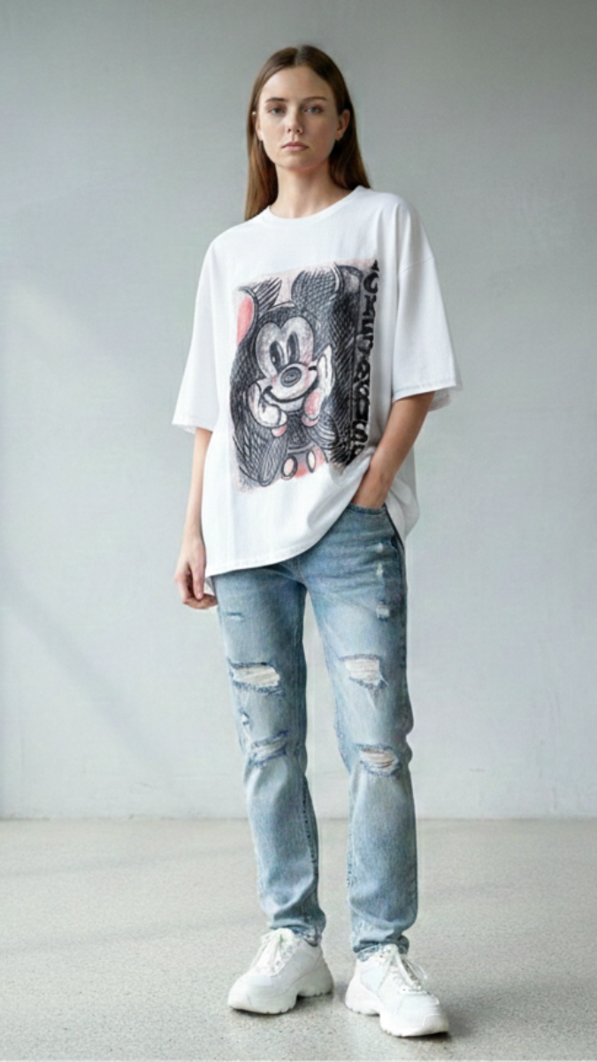 Mickey Mouse Sketch Printed Long t shirt FC2164