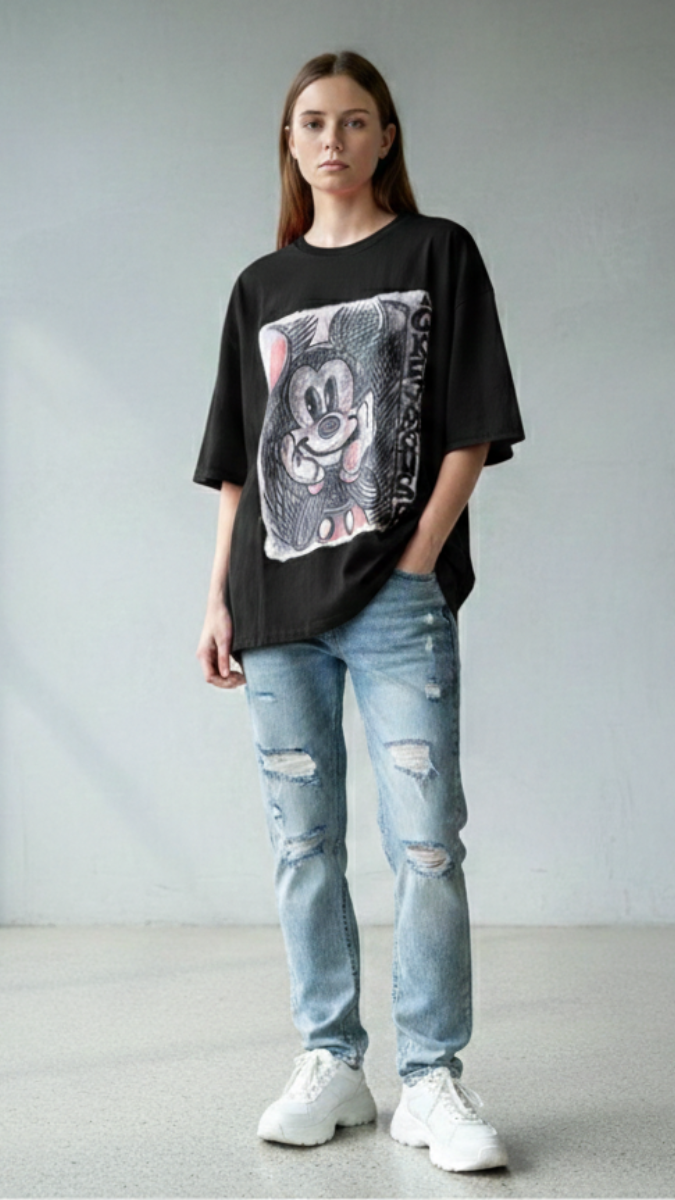 Mickey Mouse Sketch Printed Long t shirt FC2164
