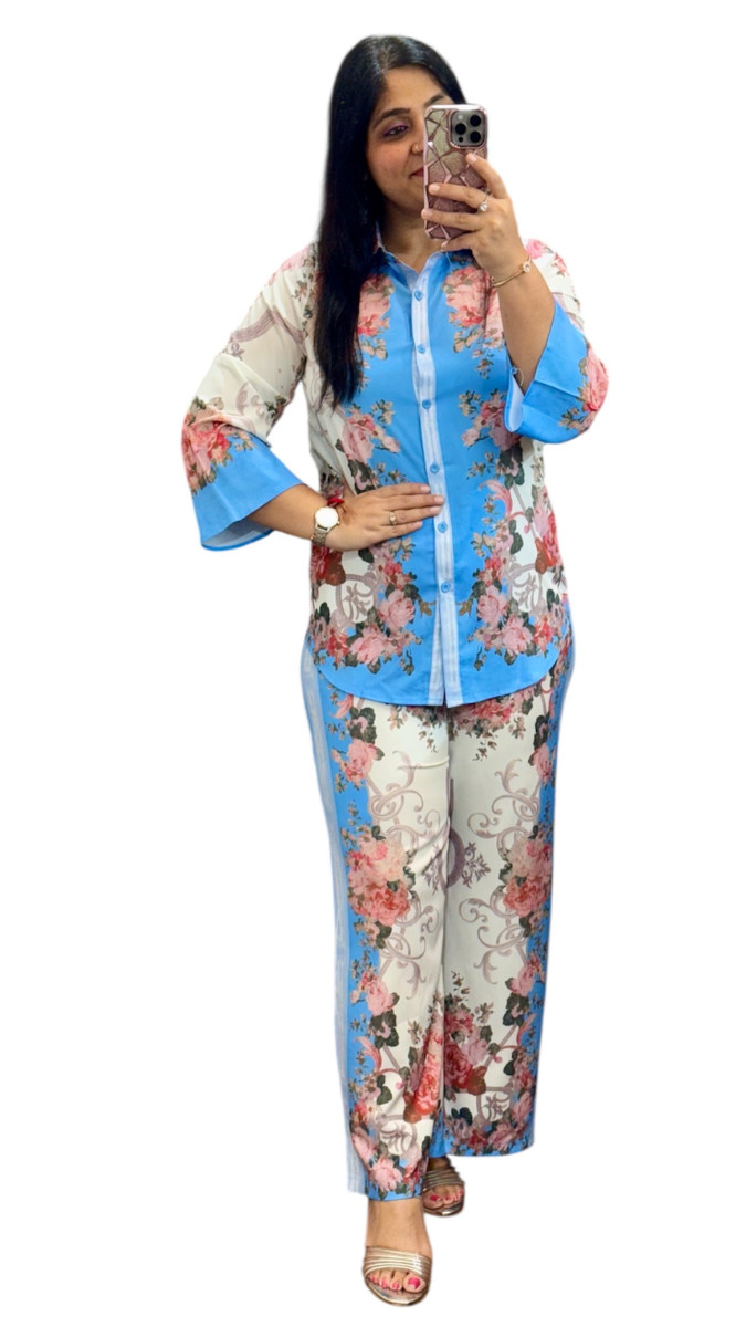 Mid Length Sleeve Printed Coord Set FC1892