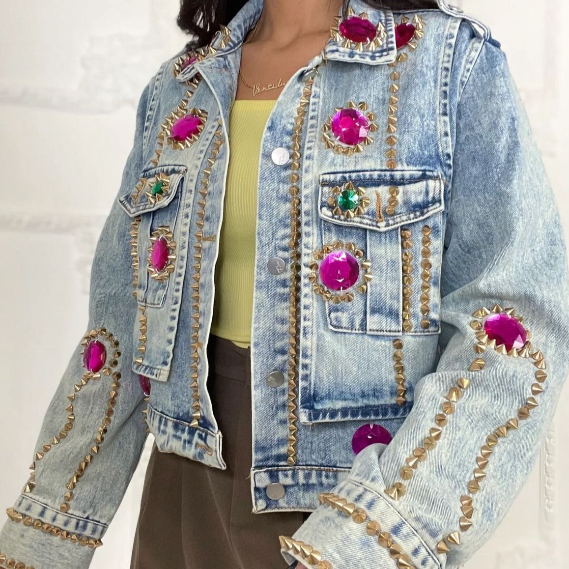 Fc Multicolor Diamond Denim Jacket