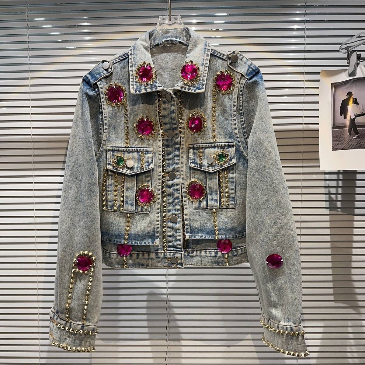 Fc Multicolor Diamond Denim Jacket