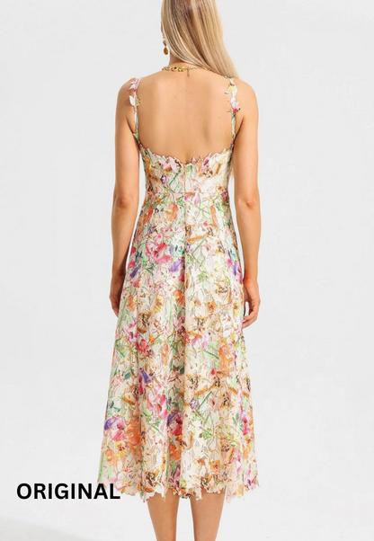 Multicolor Floral Embroidered Dress