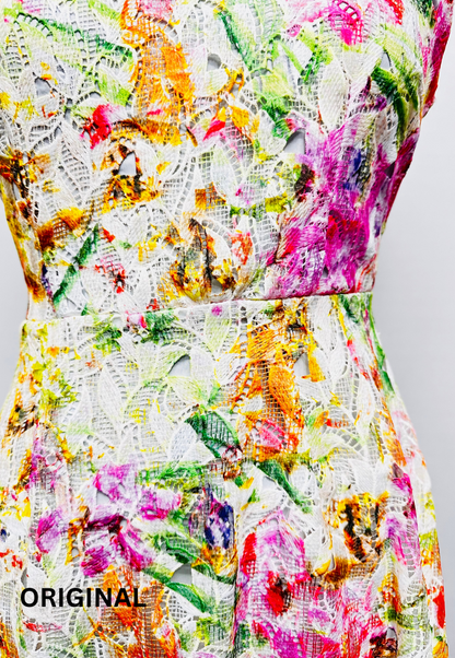 Multicolor Floral Embroidered Dress